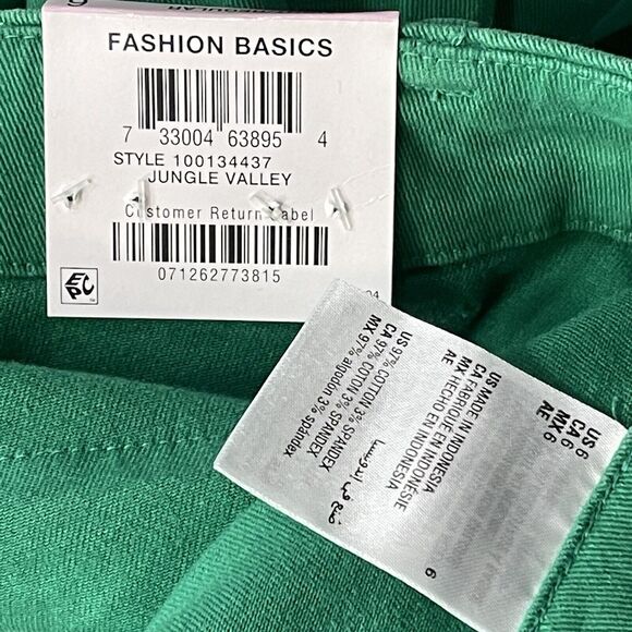 INC International Concepts SZ 6 Straight Leg Crop Jeans Mid-Rise Zip Ankle Green - Picture 12 of 12